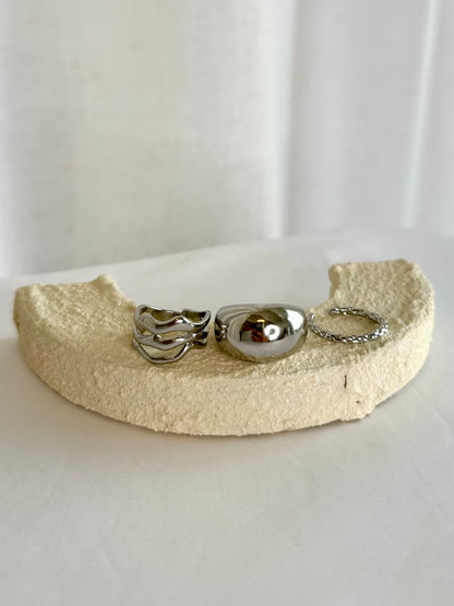 Mirror Melt Trio - 3 Ring Set