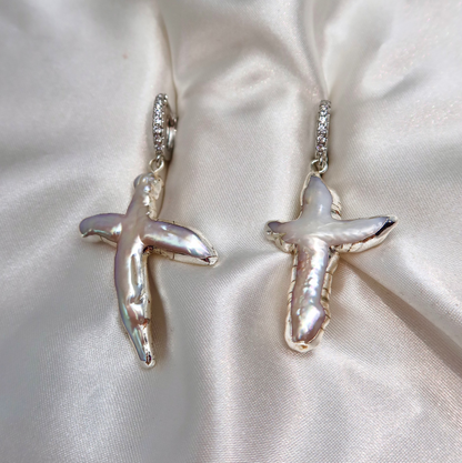 Baroque Cross Earrings
