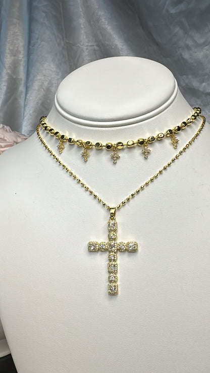 Shimmer Cross Choker