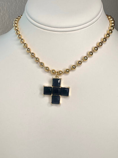 Noir Cross Necklace
