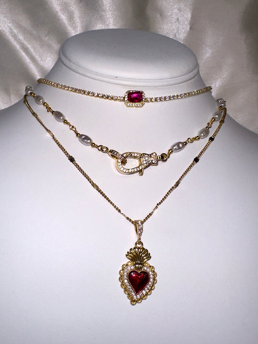 Sacred Heart Necklace Set