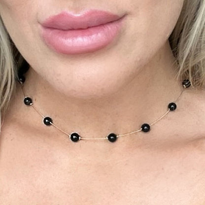 Floating Choker - Black Onyx