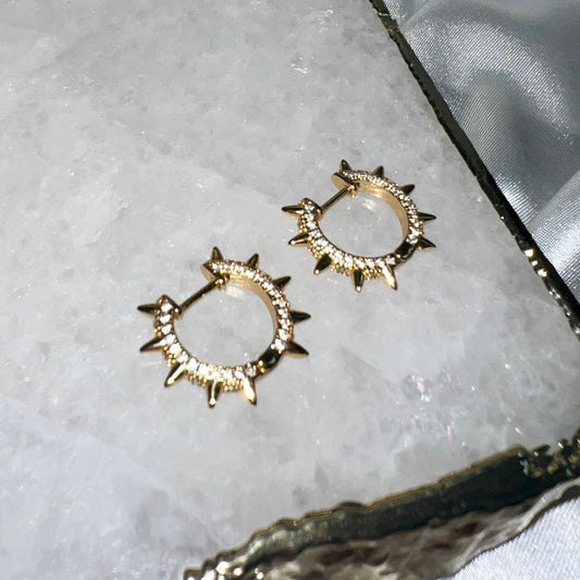 Spiked Pave Hoops